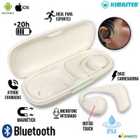 Fone Bluetooth Condução Óssea TWS500 Kimaster - Branco